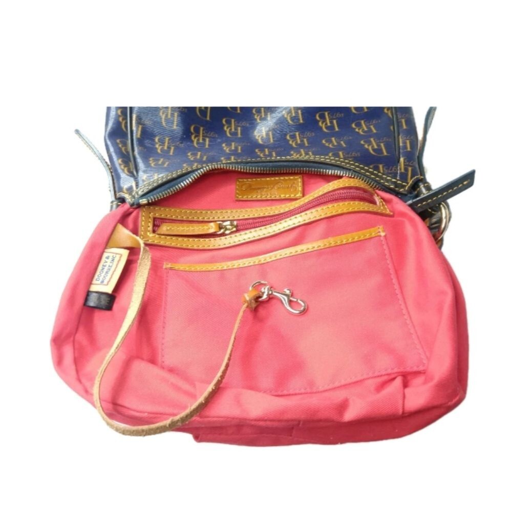 Dooney & Bourke DB75 Signature  Hobo Bag Purple & Brown Shoulder Bag - Picture 10 of 11